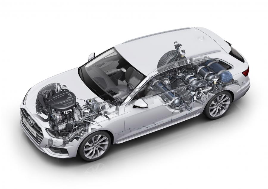Схема Audi A4 Avant 40 g-tron (B9) 2019 года  (WW) (фото 2 из 12)